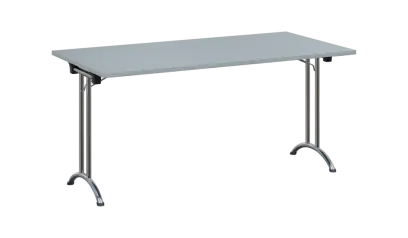 SLC 160 chrom skládací jednací stůl 1600x800, deska 25 mm, podnož chrom, deska šedá